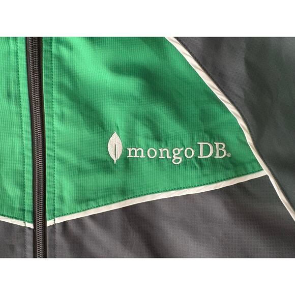MongoDB boardroom black zip up jacket windbreaker women’s mens small hooded - Picture 3 of 11